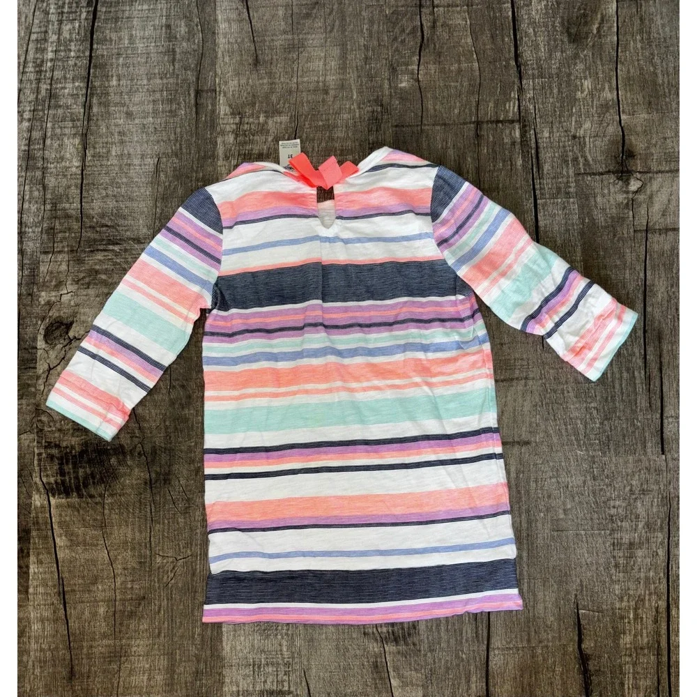 OshKosh Bgosh Toddler Girls Striped Long Sleeve Shirt Multicolor Bow Back 3T